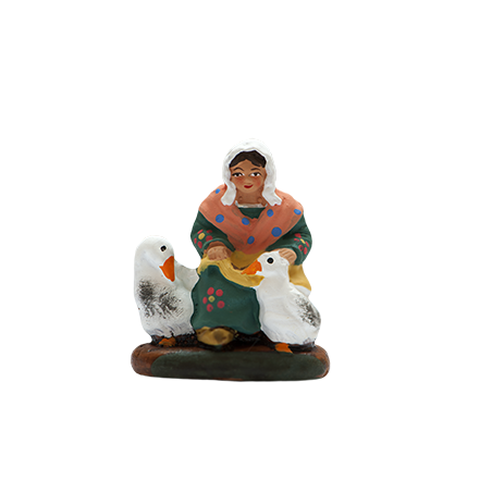 Lady with geese