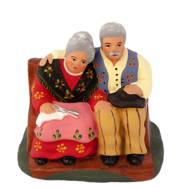 Old couple sitting (+ details,click on the magnifying glass)
