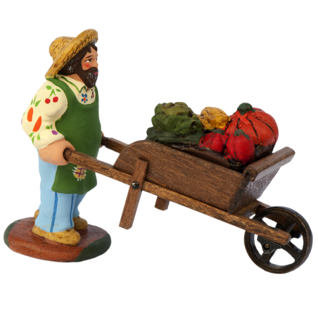 Farmer with a wheelbarrow