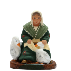 Lady with geese