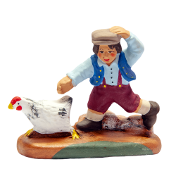 Santon Garçon à la poule 7cm