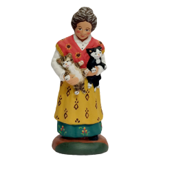 Santon Mamie aux chatons 9 cm