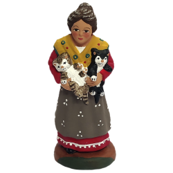 Santon  Mamie aux chatons 7 cm