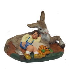 Santon L'enfant et l'ânon 7cm