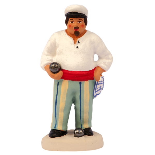 Petanque player waiting